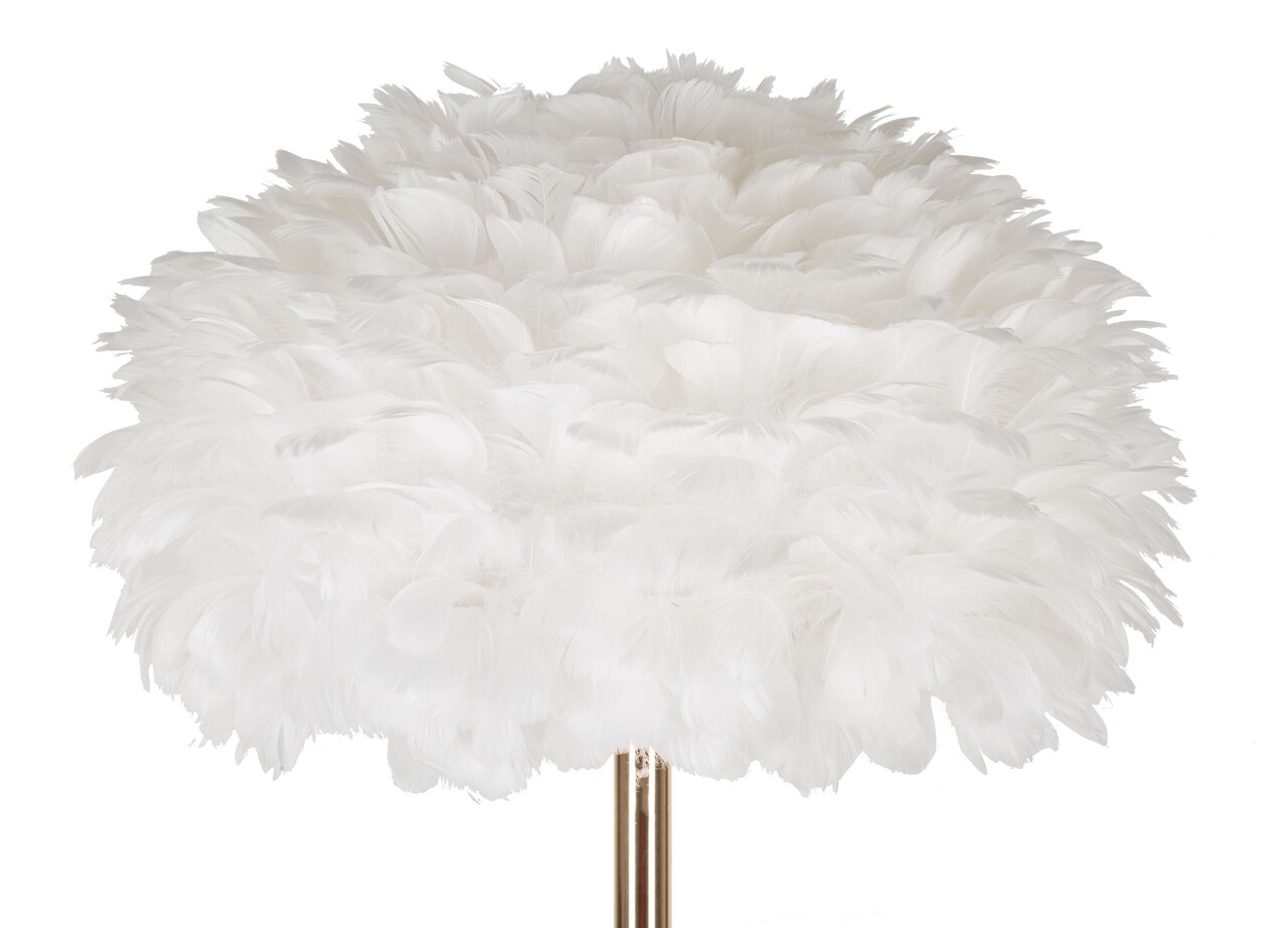 Lampadar Feathers Slim, Mauro Ferretti, 1 x E27, 40W, 43x170 cm, fier, alb/auriu