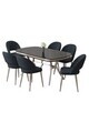 Set masa si scaune (7 piese), Hanah Home, Jita, Sonata / Crom / Antracit