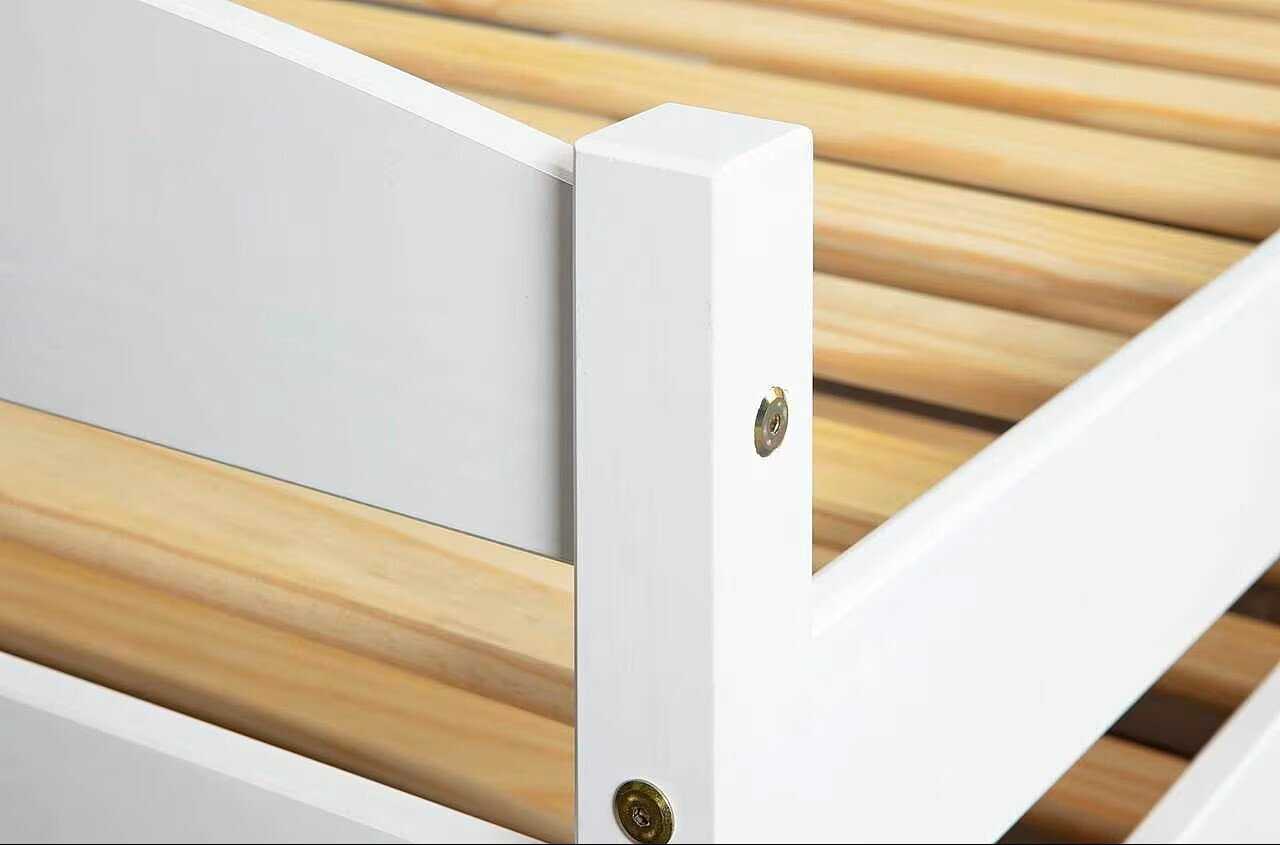 Pat multifunctional pentru o persoana, 90x200 cm, Vindas, Inter Link, lemn, alb - imagine 9