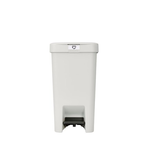 Cos de gunoi cu pedala, Brabantia, StepUp, 16 L, 29.6x22.3x41.1 cm, polipropilena, gri deschis