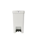 Cos de gunoi cu pedala, Brabantia, StepUp, 16 L, 29.6x22.3x41.1 cm, polipropilena, gri deschis