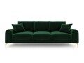 Canapea, Madara, Mazzini Sofas, 4 locuri, gold legs, 237x102x90 cm, catifea, verde bottle