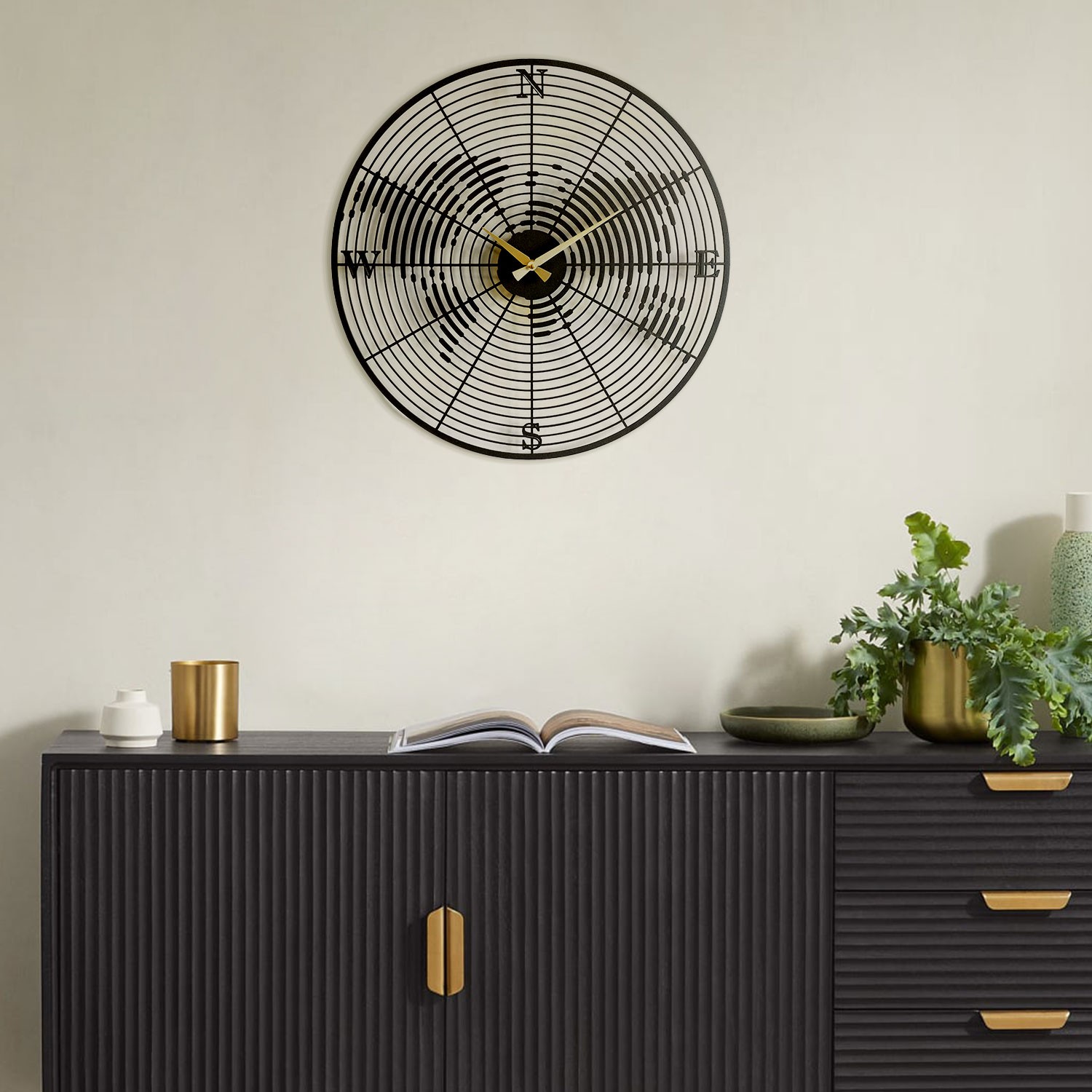 Ceas de perete, Coordinate Metal Wall Clock, Dimensiune: 49 x 49 cm, Negru