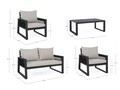Set mobilier pentru gradina/terasa 4 piese Captiva, Bizzotto, aluminiu/textilena, gri carbune