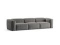 Canapea 4 locuri, Bergamo, Cosmopolitan Design, 364x108x70 cm, catifea chenille raiata, gri deschis