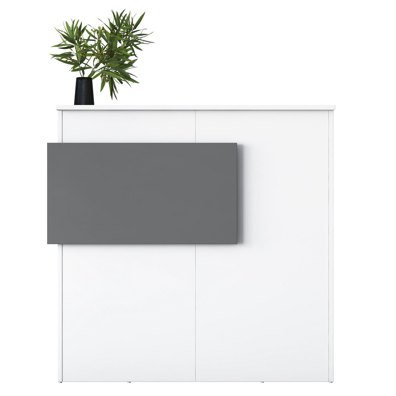Masa de receptie, Rani, MA102, 110x110x40 cm, PAL, Alb / Antracit