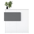Masa de receptie, Rani, MA102, 110x110x40 cm, PAL, Alb / Antracit