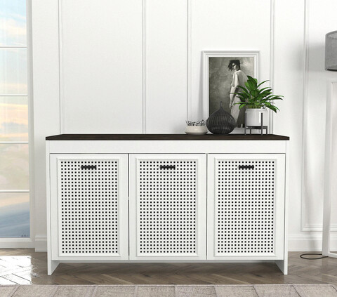 Consola, tera home, done 120, 120x75x45 cm, pal, alb/maro închis