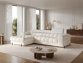Coltar extensibil dreapta 3 locuri ELTAP, LT-01AMO, Felro, 285x181x93 cm, lemn/poliester, alb