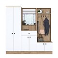 Cuier de perete, Rani, P6, 179.4x182.8x35.5 cm, PAL, Nuc/Alb