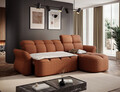 Coltar extensibil dreapta 3 locuri ELTAP, Beneth, 301x185x115 cm, lemn/poliester, caramiziu