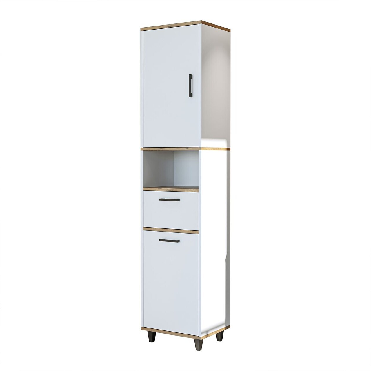 Dulap multifunctional, Hanah Home, 2530, 45x200x35 cm, PAL MELAMINAT, Pin Atlantic / Alb — imaginea 8