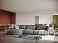 Coltar stanga 4 locuri, Tulum, Cosmopolitan Design, 255x156x70 cm, catifea, gri deschis