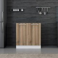 Dulap pentru bucatarie, Hanah Home, Minar, 80x87x58 cm, Alb / Dore