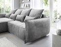 Coltar extensibil stanga 4 locuri ELTAP, LT-04NU, Campo, 265x196x88 cm, lemn/poliester, gri inchis