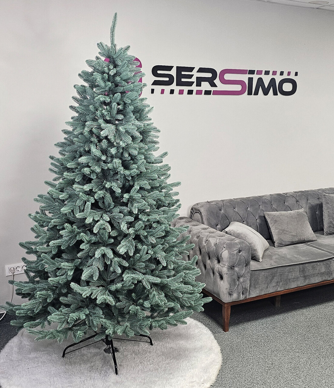 Brad artificial Christmas Deluxe by Sersimo, Laponia Select argintiu, integral 3D, 250cm — imaginea 15
