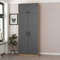 Dulap pentru haine, Minerva, Kale Anthracite, 90x235x52 cm, PAL, Antracit