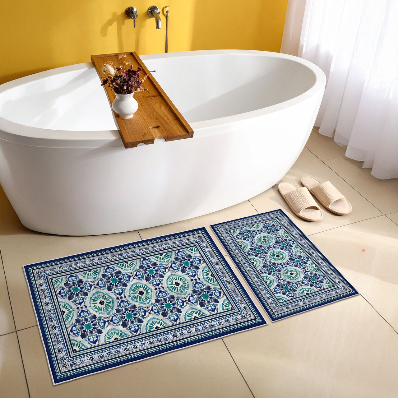 Set covorase de baie, L'essentiel Maison, Asr27, Albastru - view 4