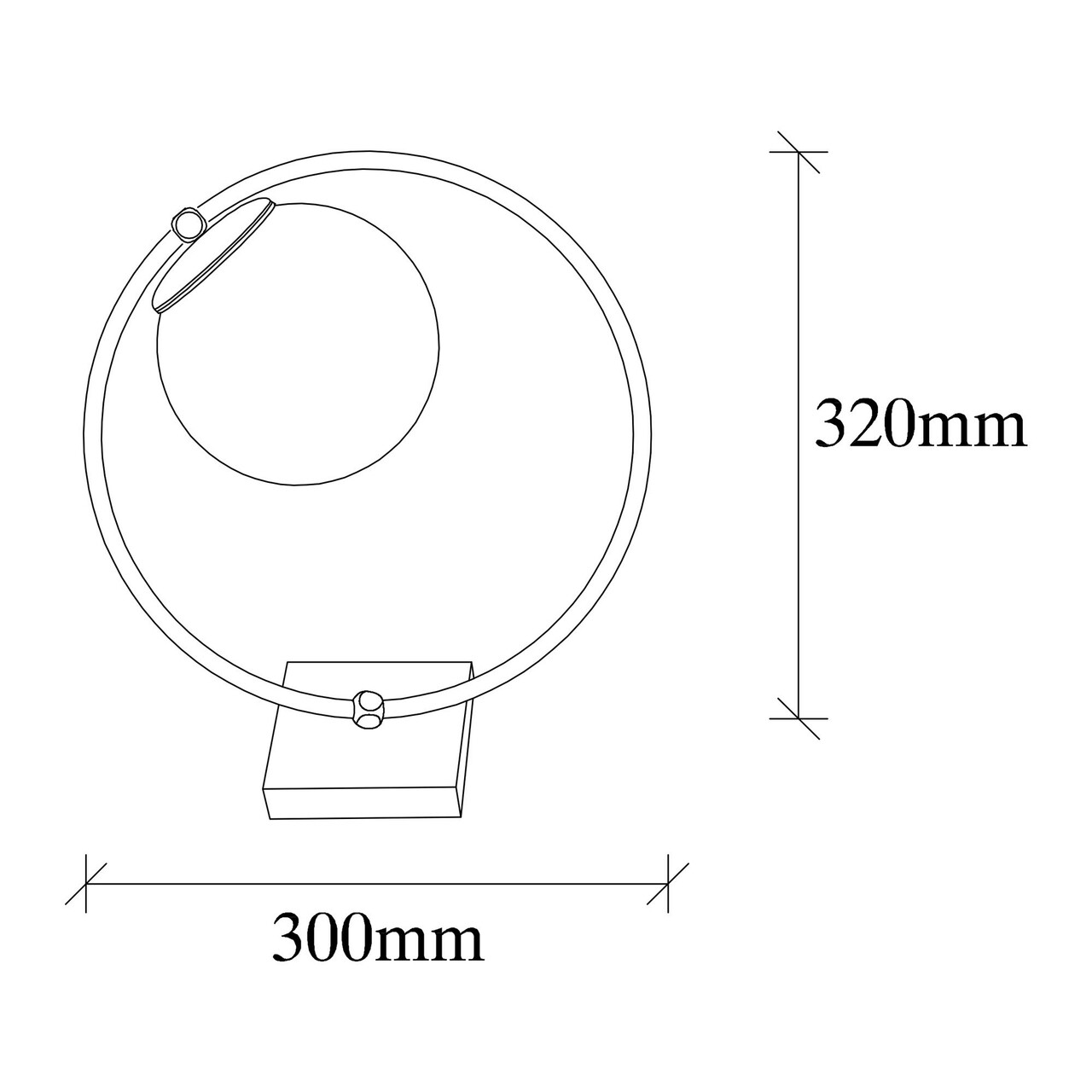 Lampa de masa, Sheen, 521SHN2211, Metal, Alb/Negru