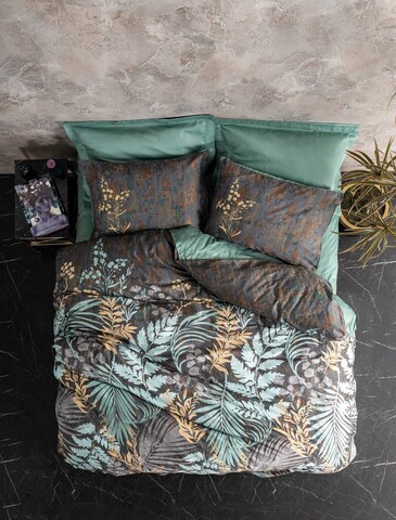 Lenjerie de pat dubla, Clorasa - Mint, Cotton Box, Bumbac Satinat