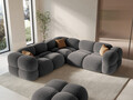 Coltar simetric 4 locuri, Loretto, Cosmopolitan Design, 250x250x68 cm, catifea, gri
