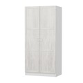 Dulap pentru haine, Minerva, Kale Chain Antique White, 90x210x52 cm, PAL, Alb