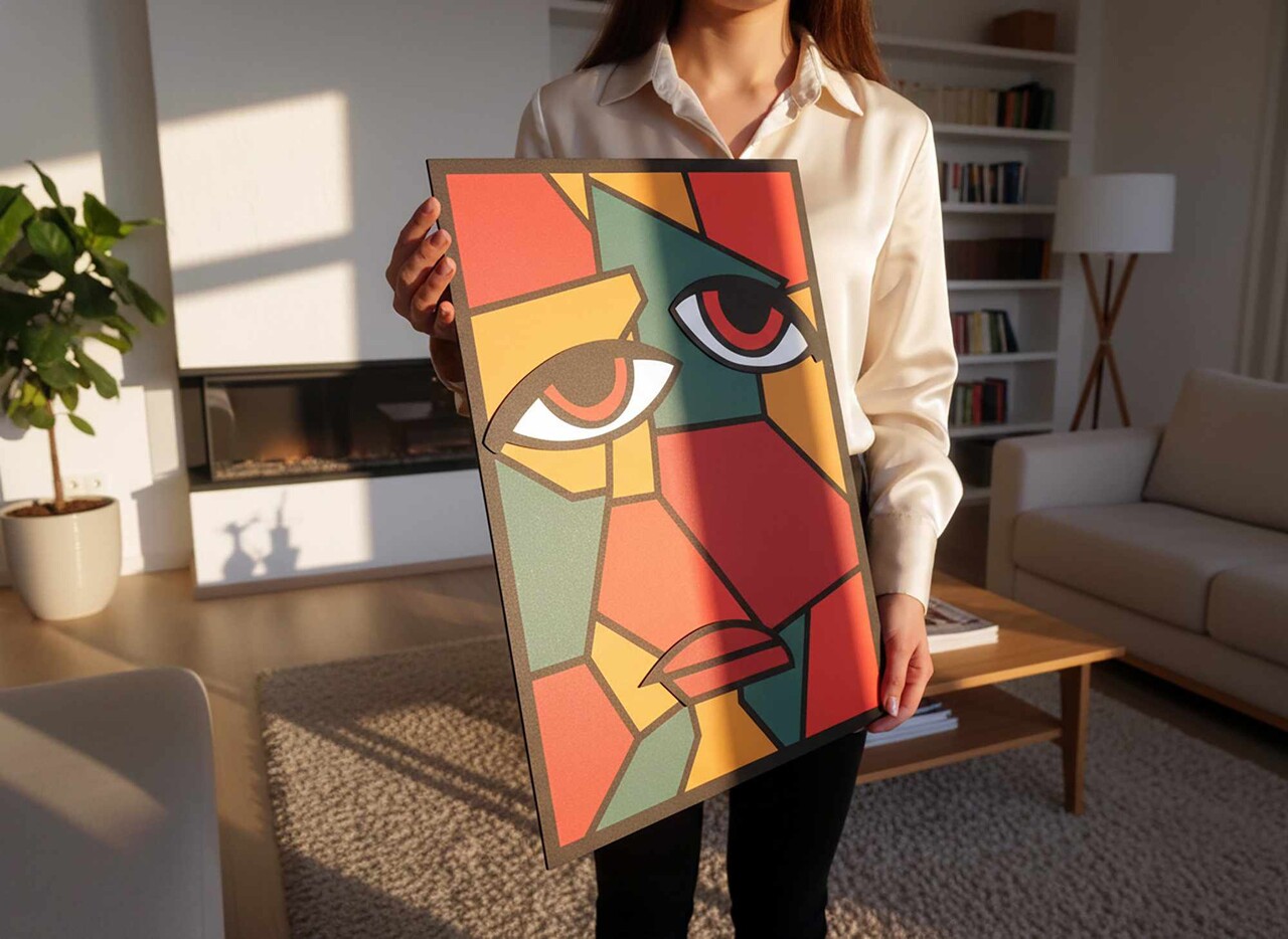 Tablou decorativ Visage Dimensiuni: 475 x 68 cm Multicolor