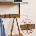 Set 2 rafturi de perete cu agatatori, Vasagle, 50x24.2x26.5, otel/PAL, negru