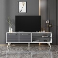 Comoda TV, Odessa, Noyan, 150x30x48 cm, PAL, Alb / Antracit