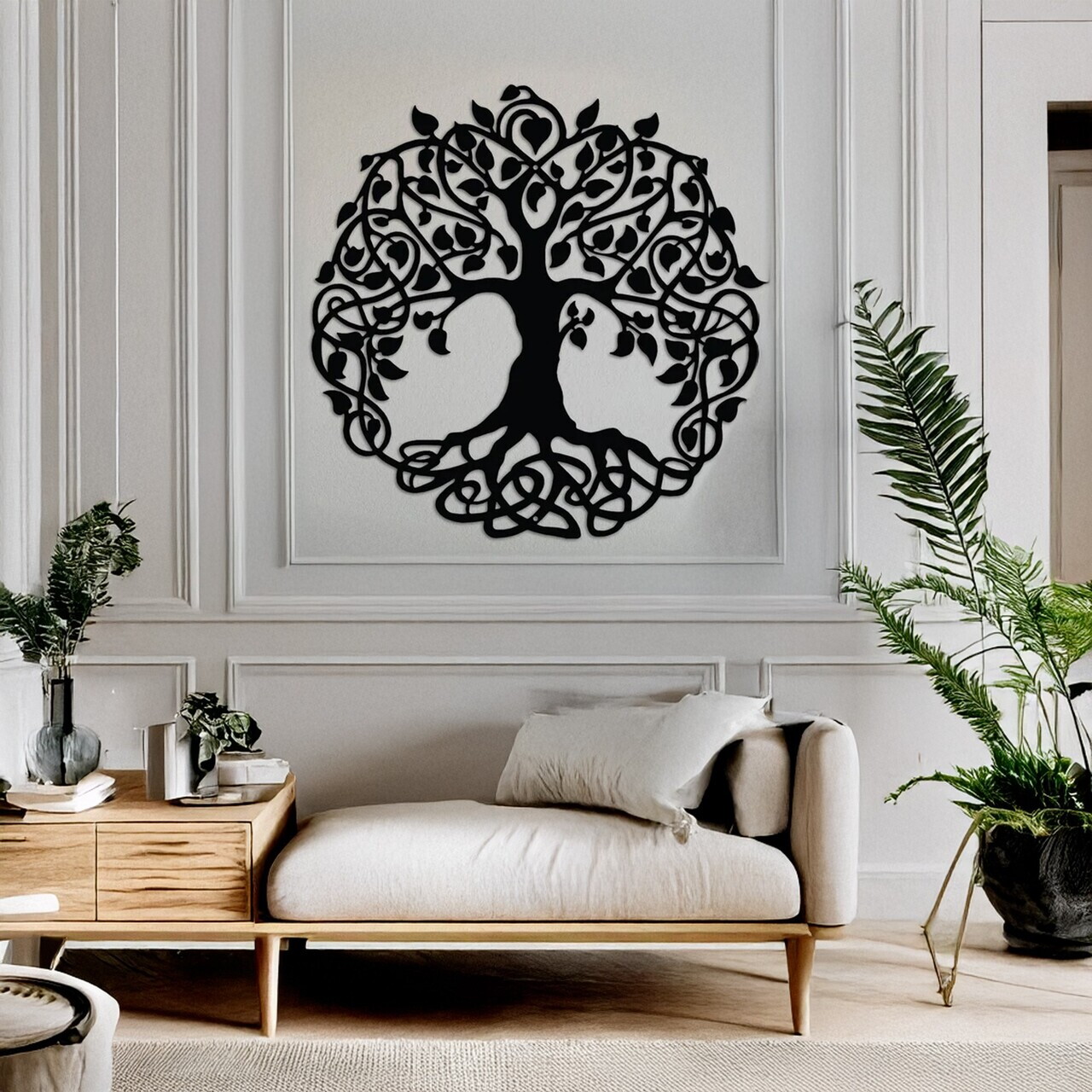 Decoratiune de perete, DCV-1077-MT, Dimensiune: 80 x 80 cm, Negru — imaginea 2