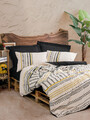 Lenjerie de pat dubla, Elvira - Black, Cotton Box, Bumbac Ranforce
