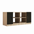 Dulap multifunctional, Locelso, Vario F, 139.8x61.8x46.3 cm, Stejar / Negru