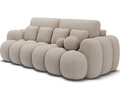 Canapea extensibila 3 locuri ELTAP, Cotonn, 256x119x105 cm, lemn/poliester, bej deschis