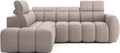 Coltar extensibil stanga 4 locuri ELTAP, LT-20XIL, Falconn, 258x208x107 cm, lemn/poliester, maro deschis
