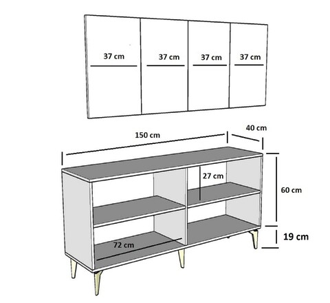Consola, Olivia, Drop, 150x79x40 cm, PAL, Alb