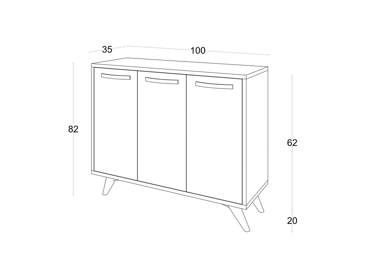 Dulap multifunctional, Mod Design, Piffa, 100x82x35 cm, Alb / Antracit