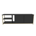 Comoda TV, Retricy, Primrose, 160x35.3x50.8 cm, PAL, Antracit / Aur