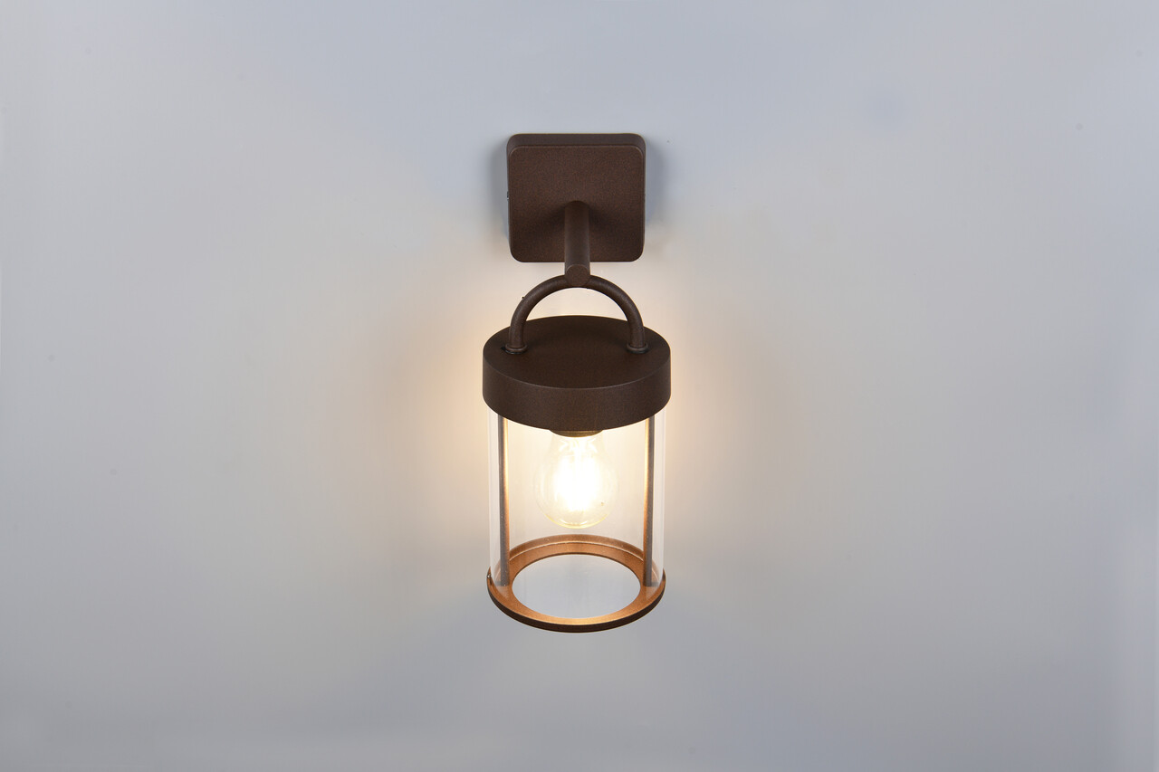 Aplica de perete pentru exterior Almeria, RL, 12.5x18x29 cm, 28W, 1x E27, aluminiu, maro