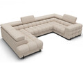 Coltar extensibil stanga 3 locuri ELTAP, LT-18CAL, Fectory, 346x205x93 cm, lemn/poliester, bej deschis