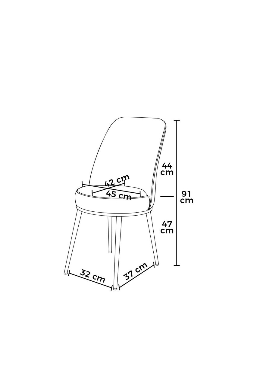 Set scaune 2 piese, Hanah Home, Dexa, Verde kaki / Negru — imaginea 3