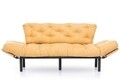 Canapea extensibila Nitta Triple, Futon, 3 locuri, 225x70 cm, metal, mustar