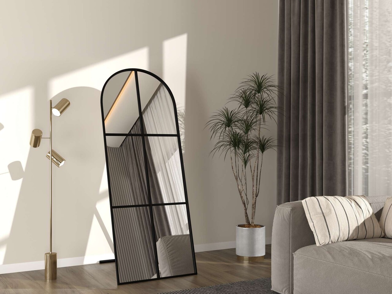 Oglinda Cheval Hanah Home Influencer 70x180 cm Metal Negru