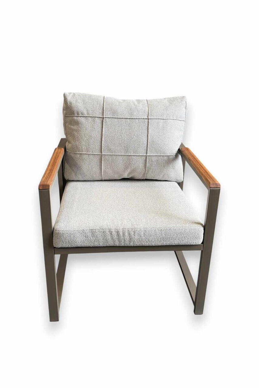 Set mobilier de gradina, Hanah Home, Fatsa 2+1+1, Metal, Bej - view 2