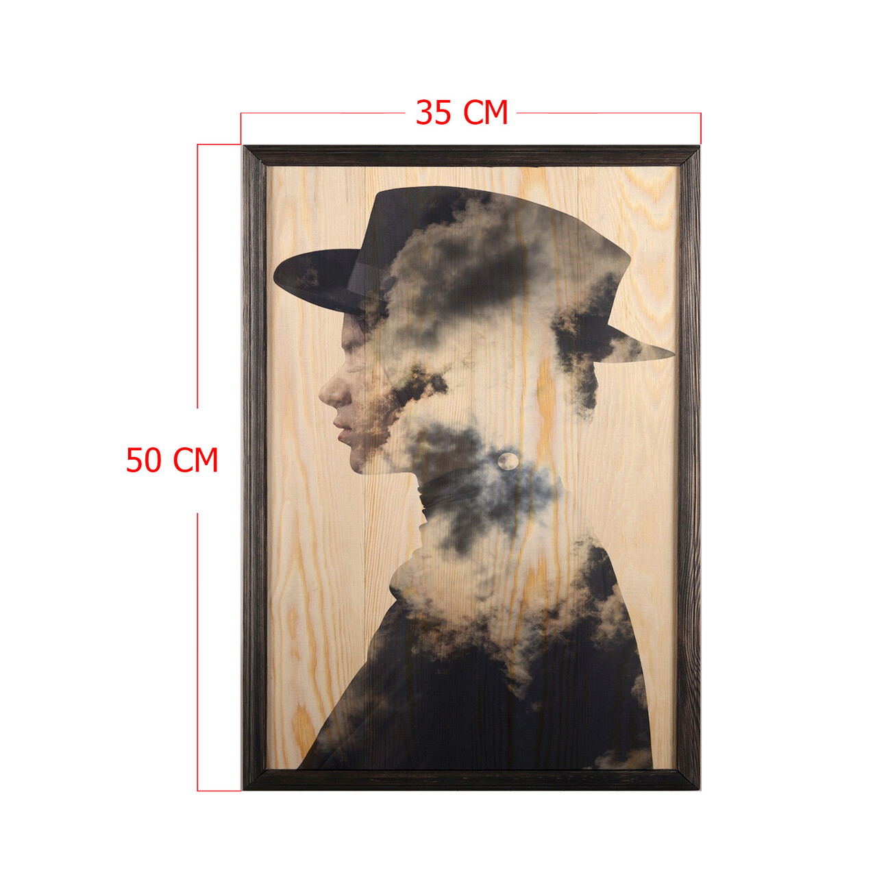 Tablou decorativ, Cloud Man, Lemn, Lemn, Multicolor