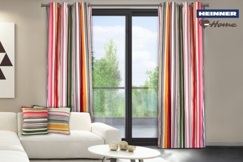 Poza Set 2 draperii decorative, 100% bumbac, Pink Stripes