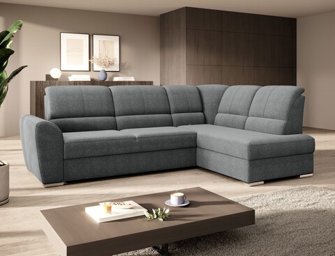Coltar extensibil dreapta 3 locuri ELTAP, RT-05VER, Siber, 270x186x93 cm, lemn/poliester, gri