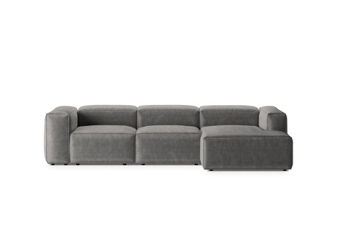 Coltar dreapta 3 locuri, Bergamo, Cosmopolitan Design, 304x152x70 cm, catifea chenille raiata, gri deschis