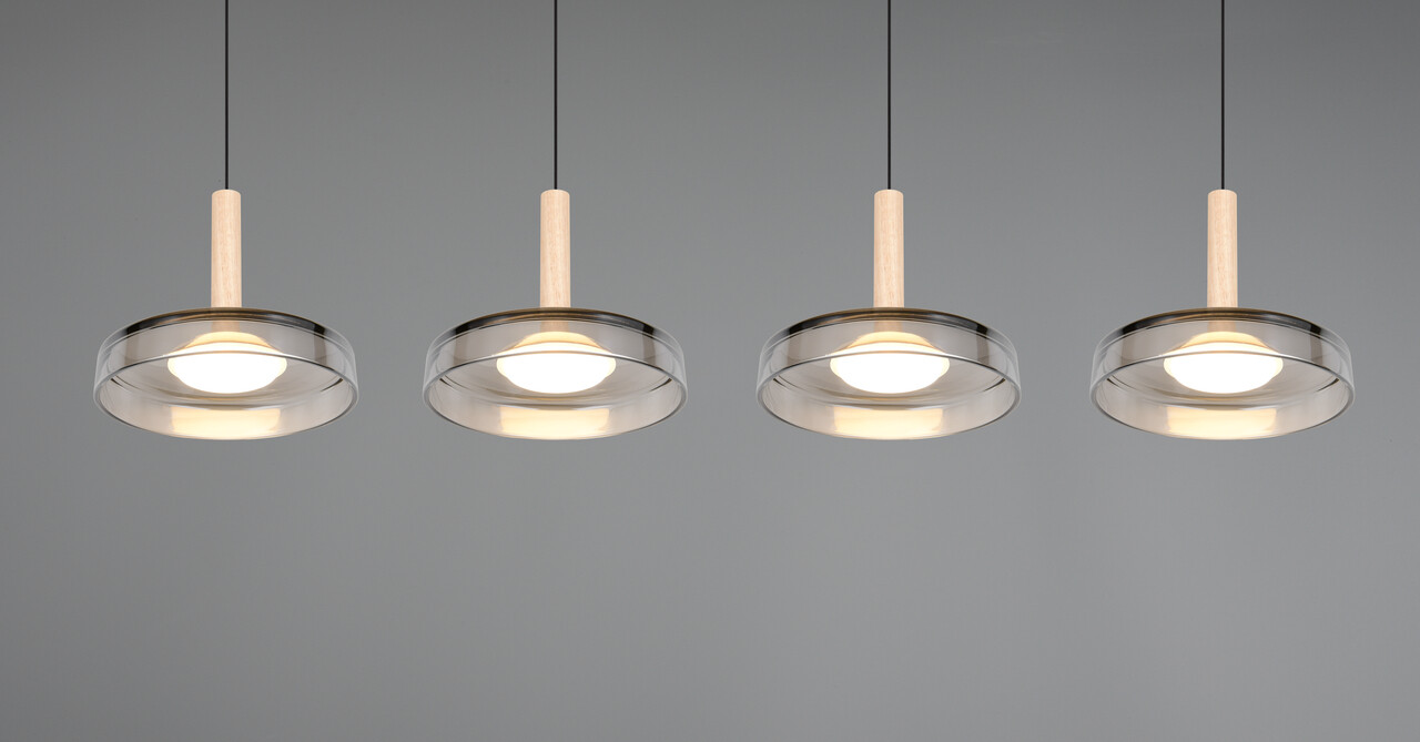 Lustra Celeste, TRIO, 115x22x200 cm, 7W, 4x SMD LED, metal, negru/gri - 2 | YEO