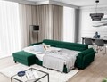 Coltar extensibil stanga 4 locuri ELTAP, Mari-02, Mariall, 288x200x92 cm, lemn/poliester, verde inchis