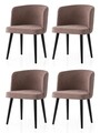 Set scaune 4 piese, Nmobb, Soft, Negru / nurcă